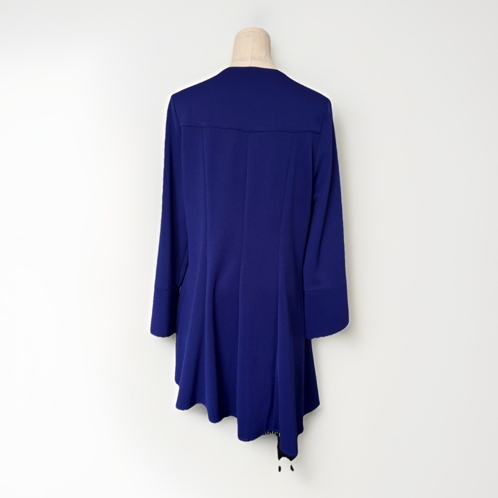 IC by Connie-K Womens L Cobalt Scuba Shift Dress Asymmetrical Buckle VTG 90s USA - Picture 6 of 11